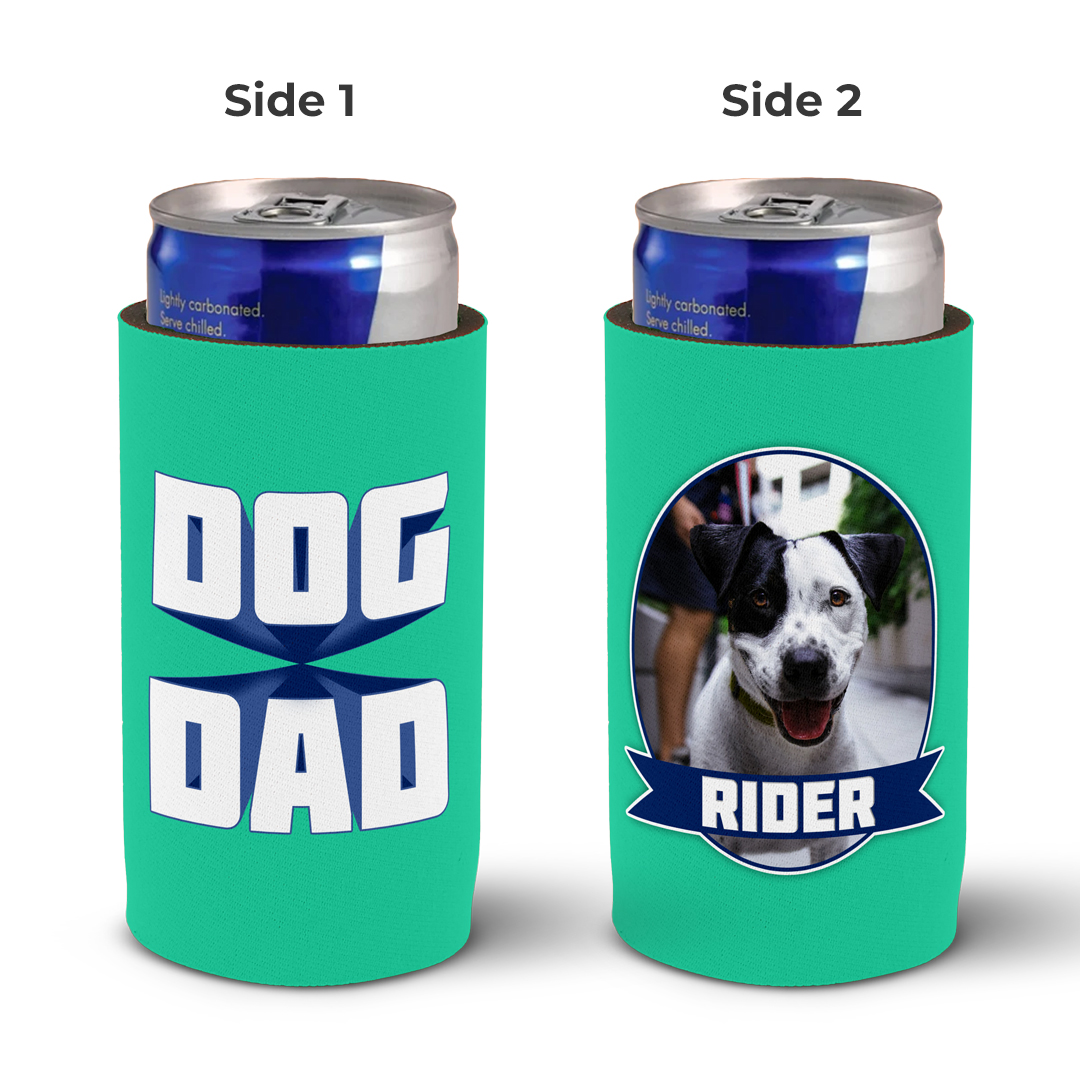 Custom Personalized Slim Can Cooler/Cozy Gift - Dog Dad