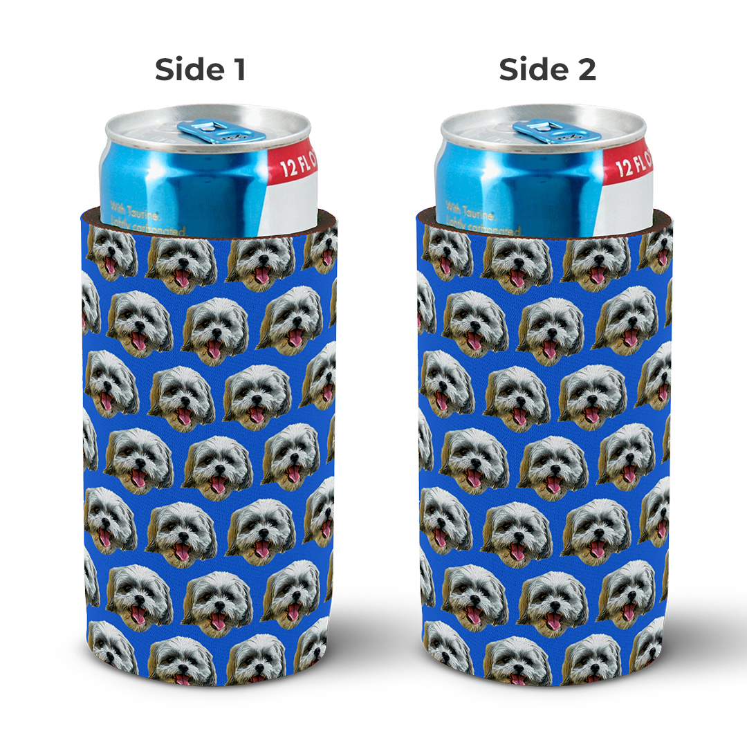 Custom Personalized Slim Can Cooler/Cozy Gift - Pet Heads